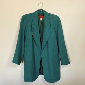 Kenzo Paris deep teal heavy wool knit overcoat